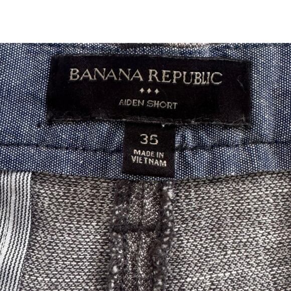 Banana Republic Factory Aiden Short Size 35 Mens Gray Shorts Linen Cotton Blend - Picture 3 of 7